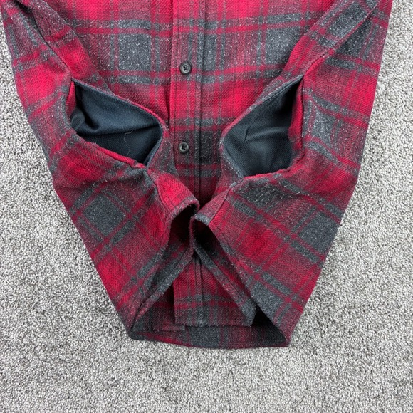 Orvis Flannel Shirt Mens XL Gray Red Plaid Button Up Long Sleeve Pockets Outdoor - Picture 4 of 6